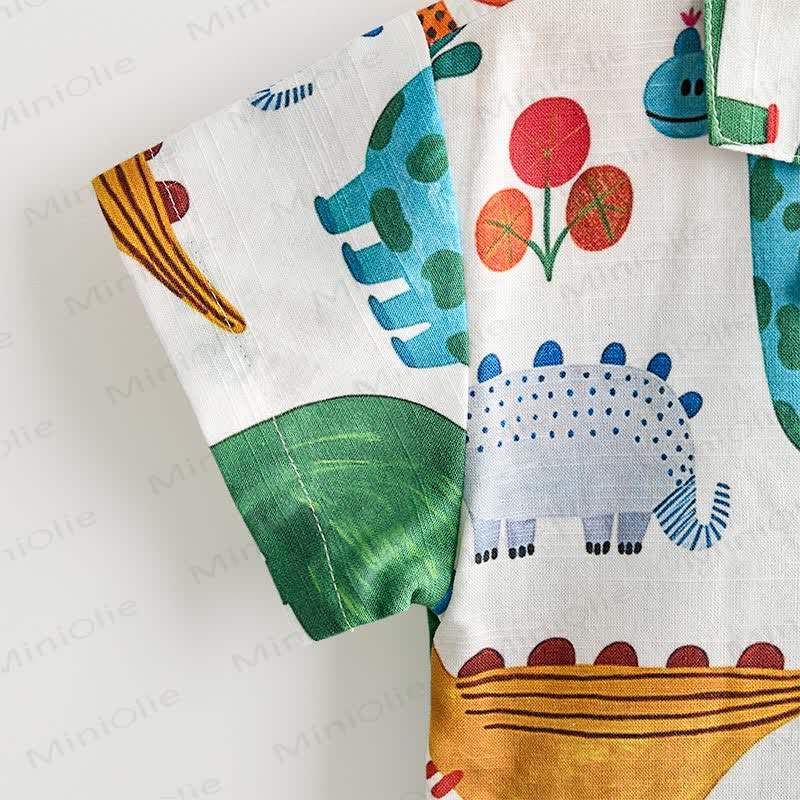 Toddler Boys Dinosaur Print Shirt and Shorts 2-piece Set - image 5