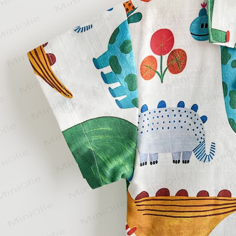Toddler Boys Dinosaur Print Shirt and Shorts 2-piece Set - image 5