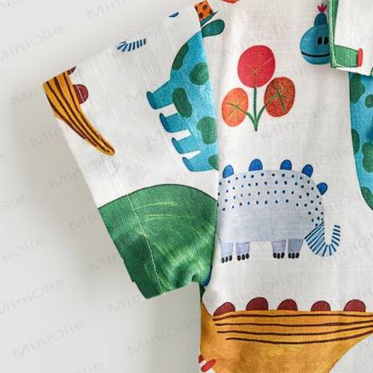 Toddler Boys Dinosaur Print Shirt and Shorts 2-piece Set - image 5