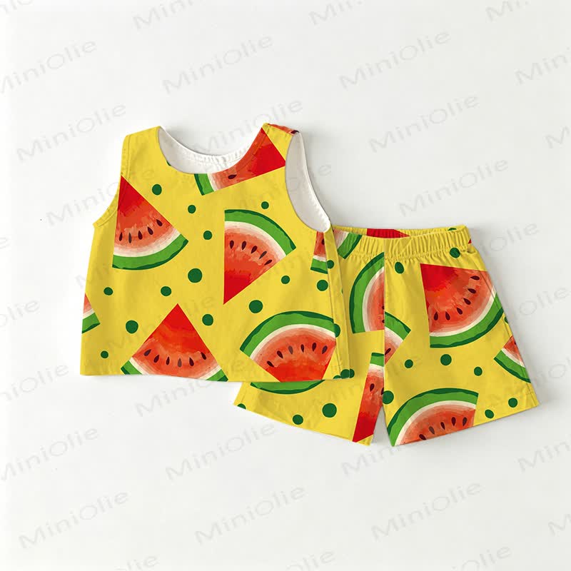 Baby Toddler Watermelon Top and Shorts 2-piece Set - White - 3-4T - image 1