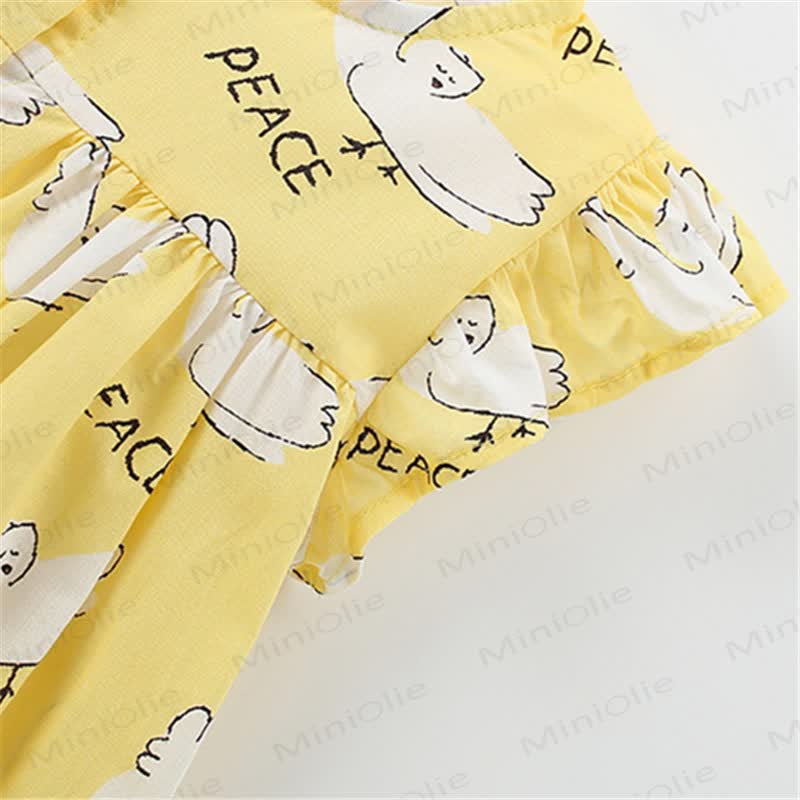 PEACE Toddler Kid Yellow Pigeon Dress - image 5