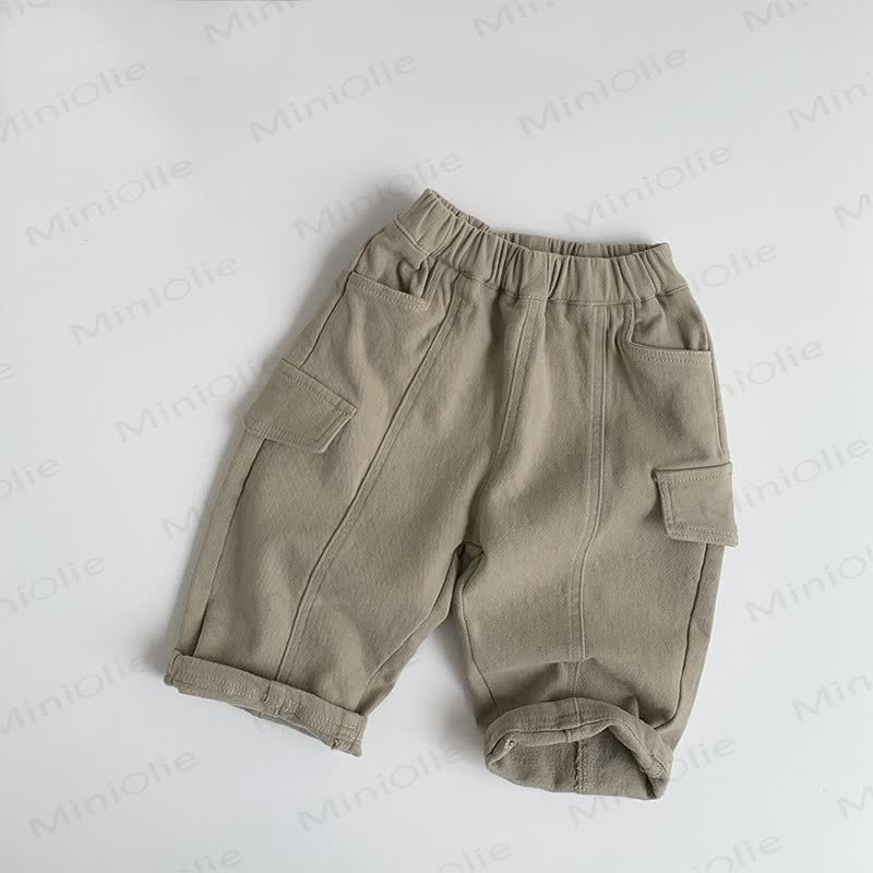 Baby Toddler Fleece Lined Solid Color Pants - Taupe - 8Y - image 4