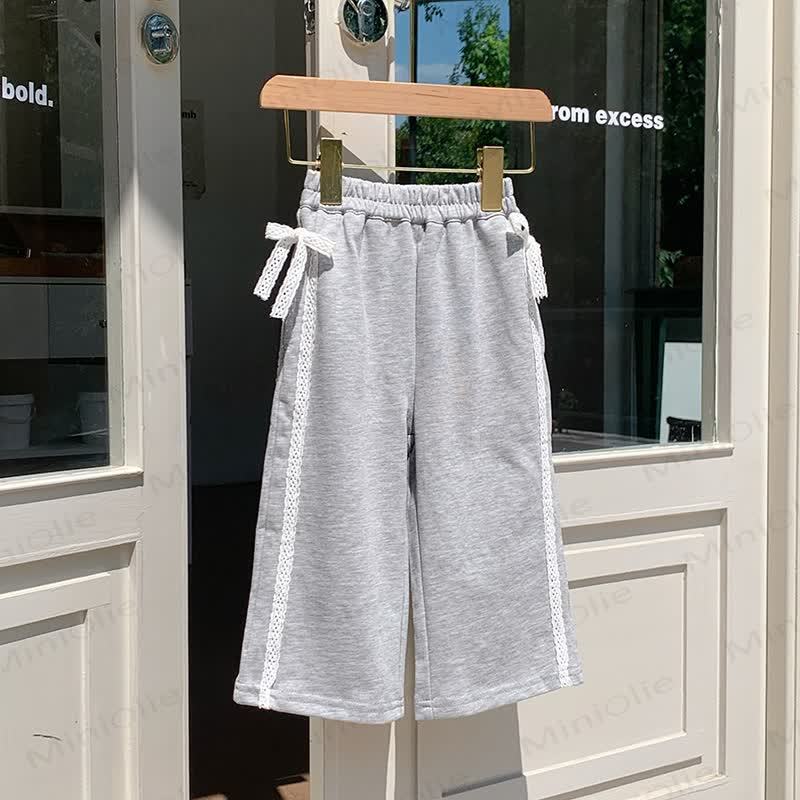 Toddler Kid Girl Bow Loose Pants - Grey - 12Y - image 6