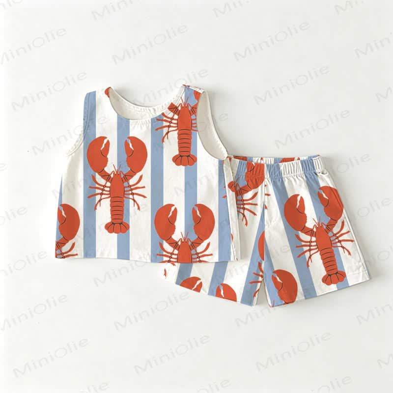 Baby Toddler Crayfish Sleeveless 2-piece Set - White - 3-4T - image 1