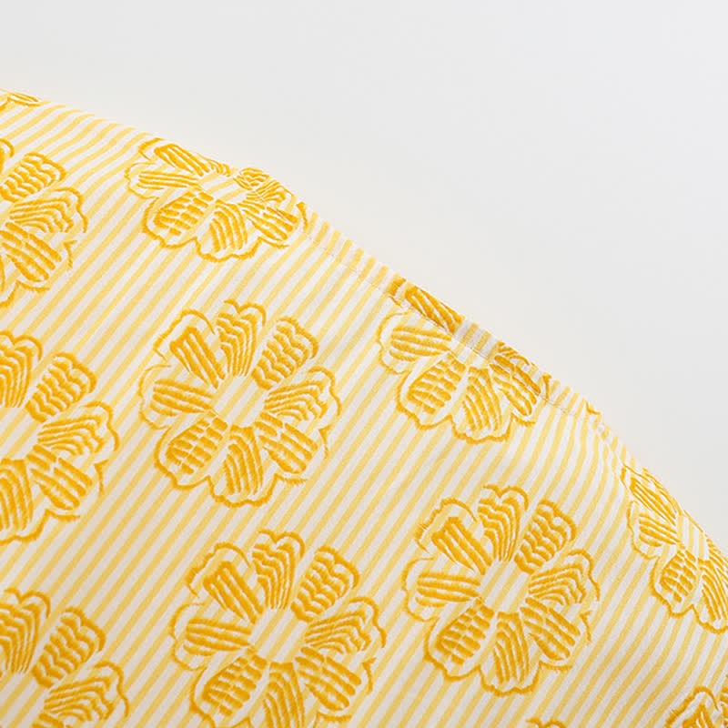 Toddler Kid Yellow Striped Flower Sleeveless Dress - image 4