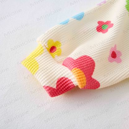 Baby Waffle Dopamine Flowers Romper - image 4