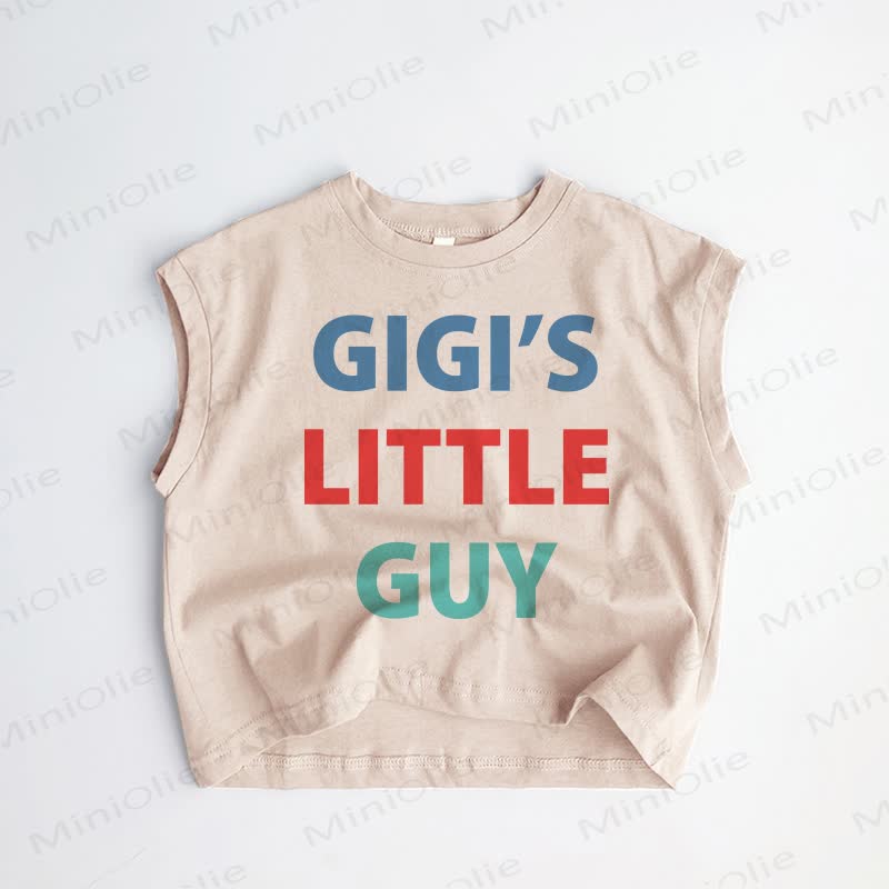 GIGI'S LITTLE GUY Baby Toddler Boy Slogan Khaki Tank Top - Khaki - 3-4T - image 1