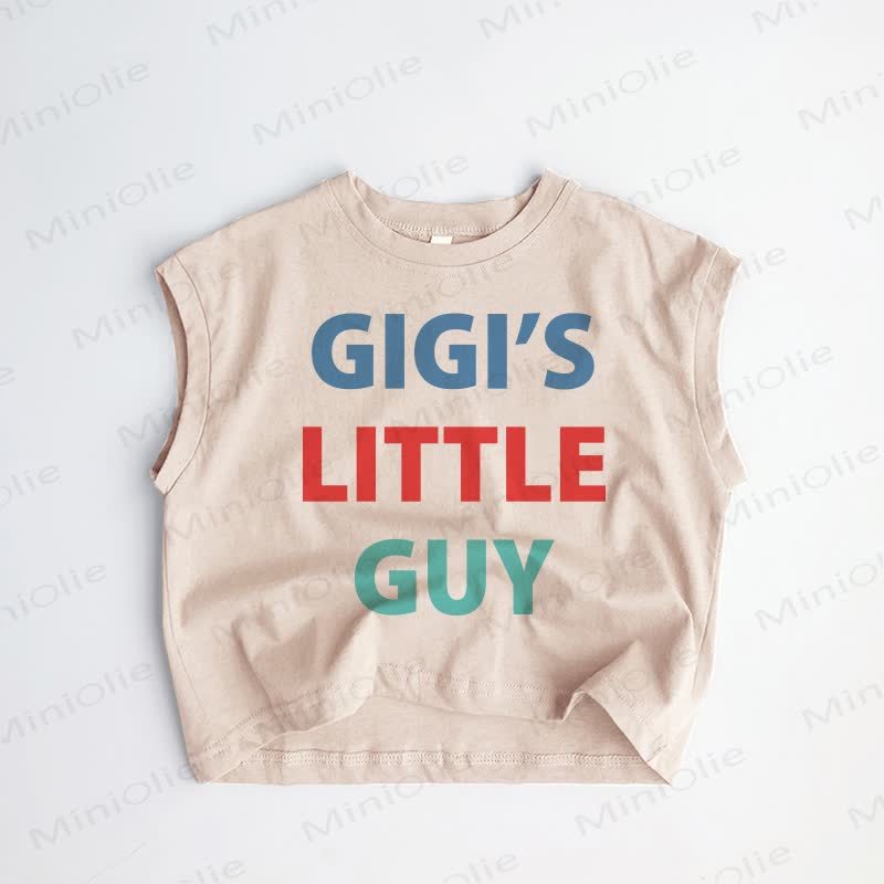 GIGI'S LITTLE GUY Baby Toddler Boy Slogan Khaki Tank Top - Khaki - 3-4T - image 1