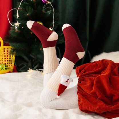 Baby Christmas 3D Doll Warm Floor Socks