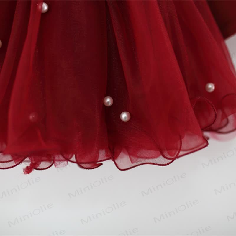 Baby Girl Bow Beading Mesh Dress - image 12