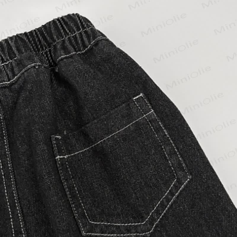 Baby Toddler Boys Black Dinosaur Patch Denim Pants - image 3