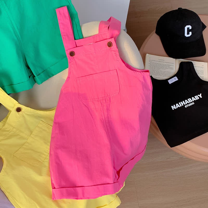 Toddler Solid Color Youthful Overalls - image 13