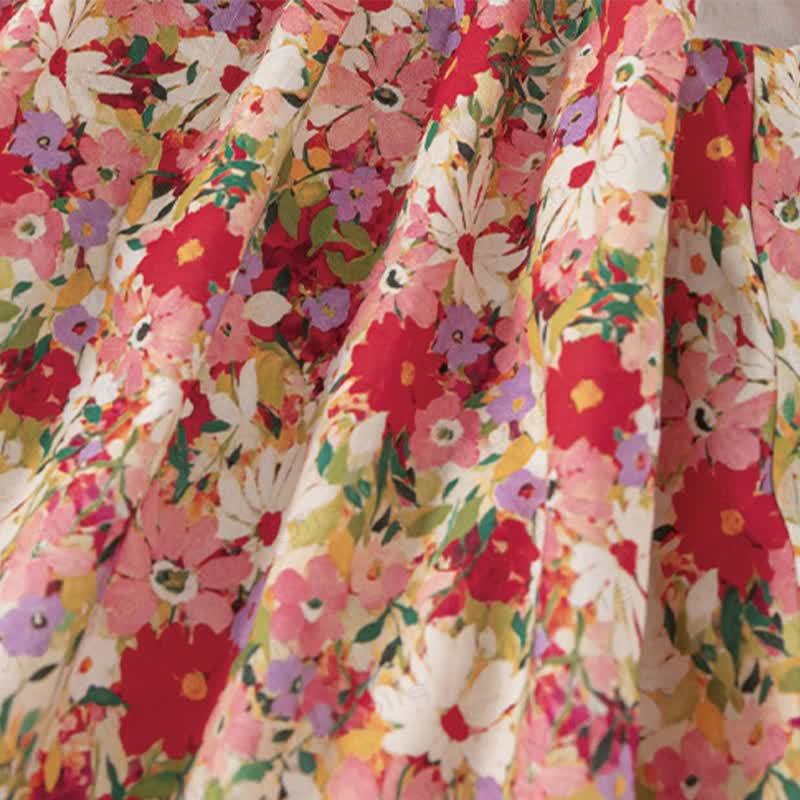 Toddler Cute Red Flower Suspenders Dress - image 8