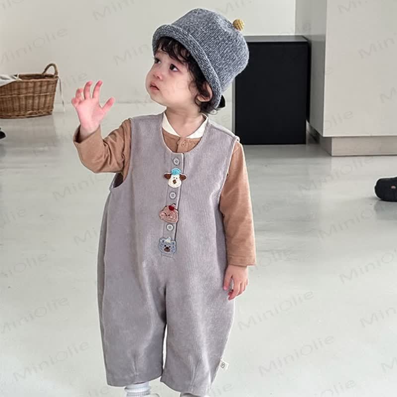 Baby Animal Patch Corduroy Overalls - image 19