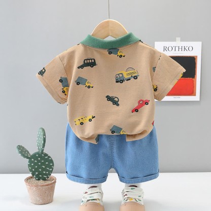 Baby 2-Piece Polo Vehicle Denim Set - image 21
