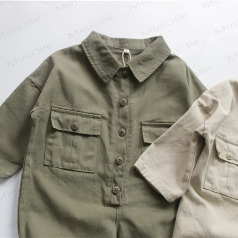 Baby Toddler Solid Color Overalls - image 7