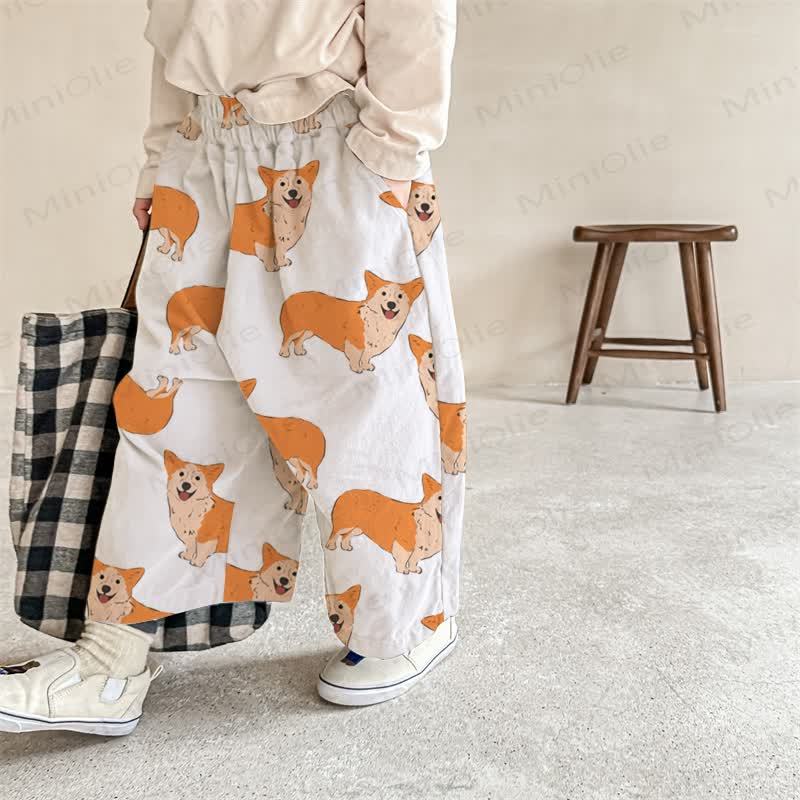 Baby White Corgi Casual Pants - White - 2-3T - image 1