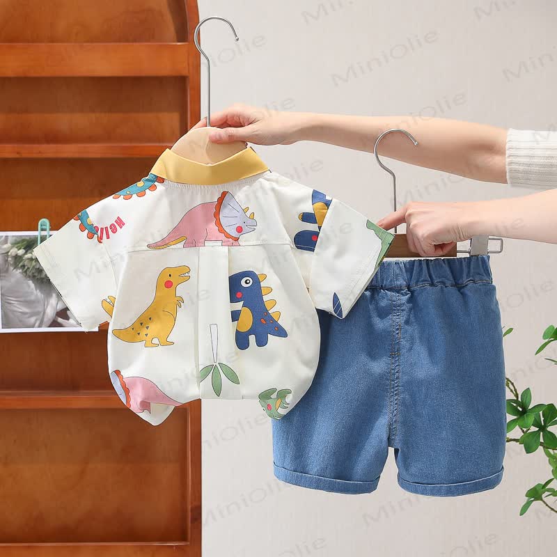 HELLO! Baby 2-Piece Dinosaur Denim Set - image 4