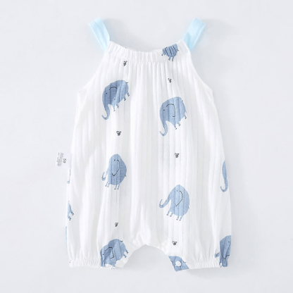 Baby Newborn Fruit Animal Strap Romper - Blue - 12-18M - image 2