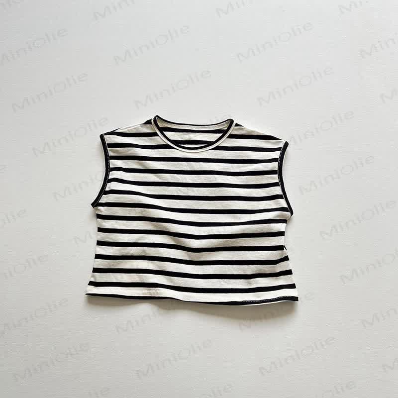 Body Toddler Solid Color Stripe Tank Top - Stripe - 5-7T - image 18