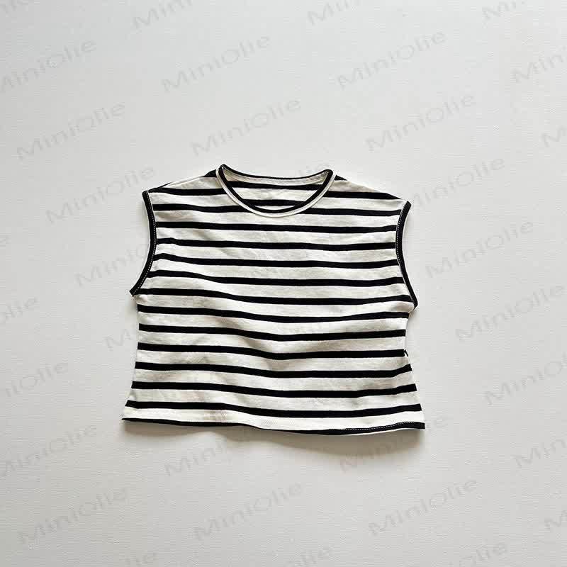 Body Toddler Solid Color Stripe Tank Top - Stripe - 5-7T - image 18