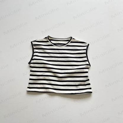 Body Toddler Solid Color Stripe Tank Top - Stripe - 5-7T - image 18