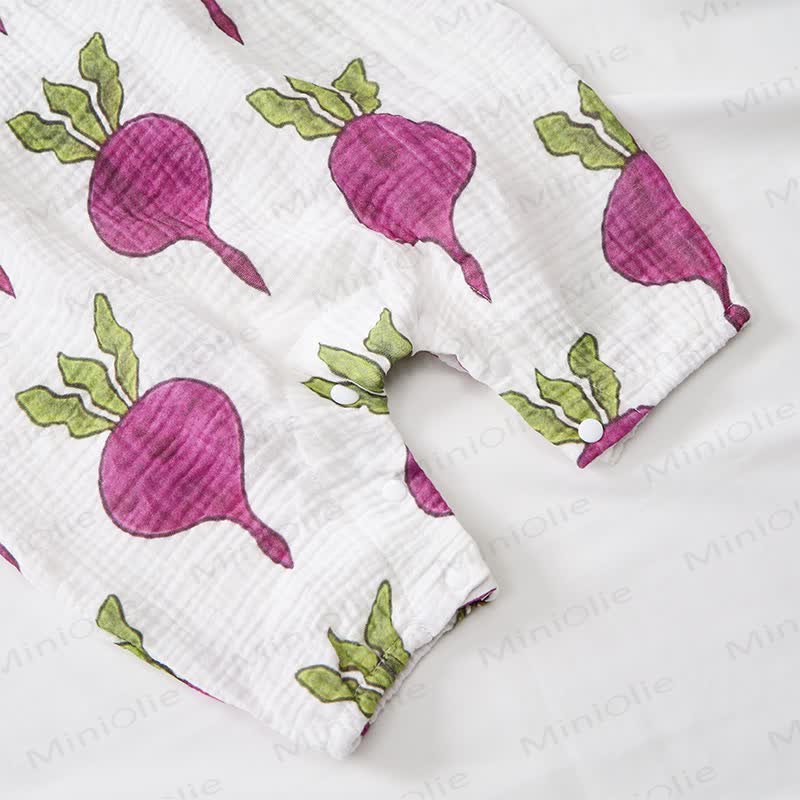 Baby Beet Print Romper with Hat - image 7