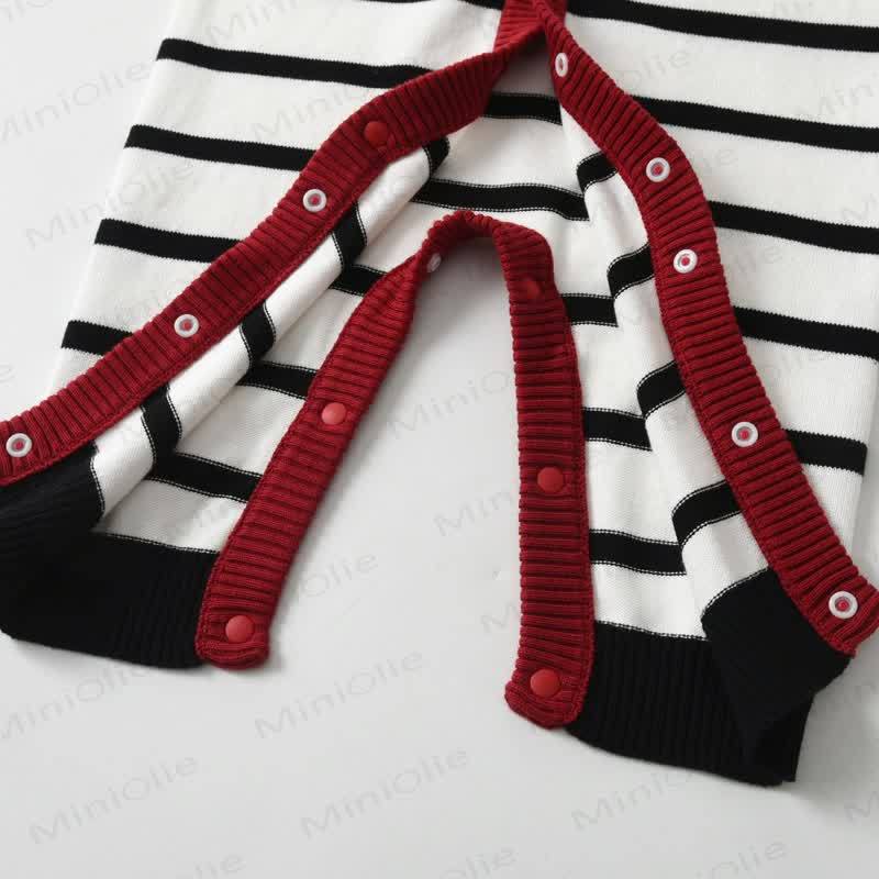 Baby Knitted Striped Heart Romper - image 6