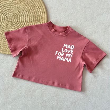 MAD LOVE FOR MY MAMA Baby Summer Casual T-Shirt - Brick Red - 2-3T - image 4