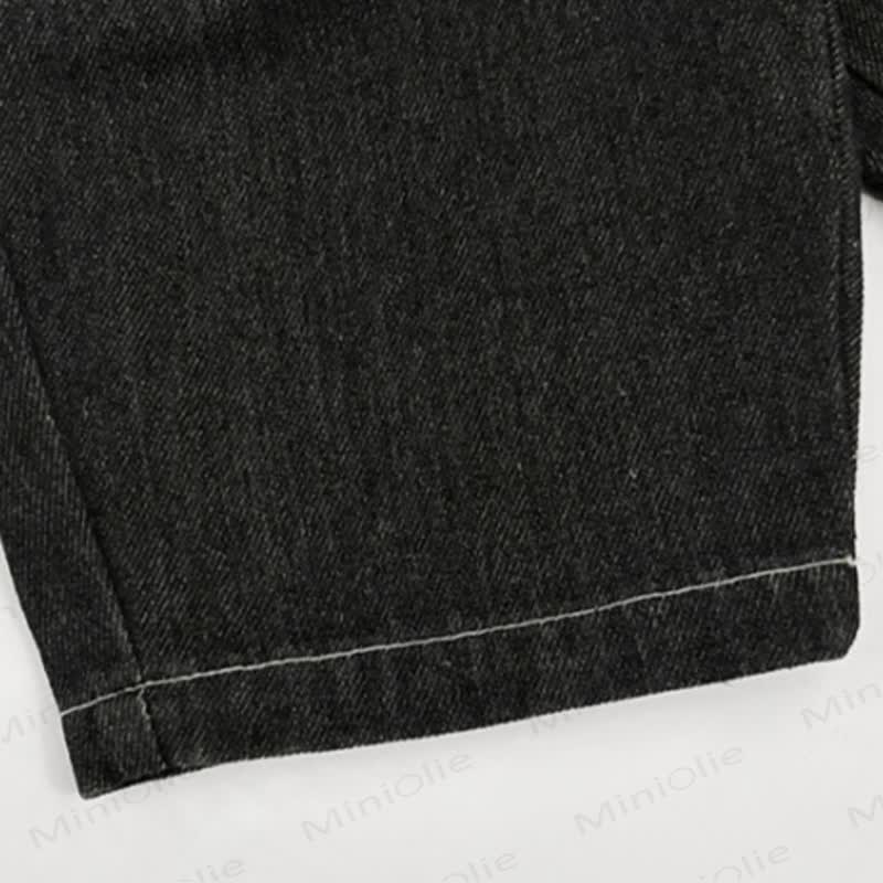 Baby Toddler Boys Black Dinosaur Patch Denim Pants - image 5