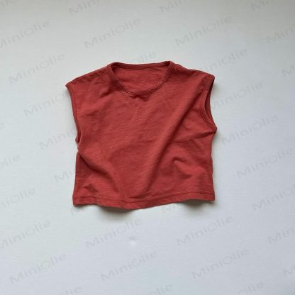 Body Toddler Solid Color Stripe Tank Top - Red - 5-7T - image 13