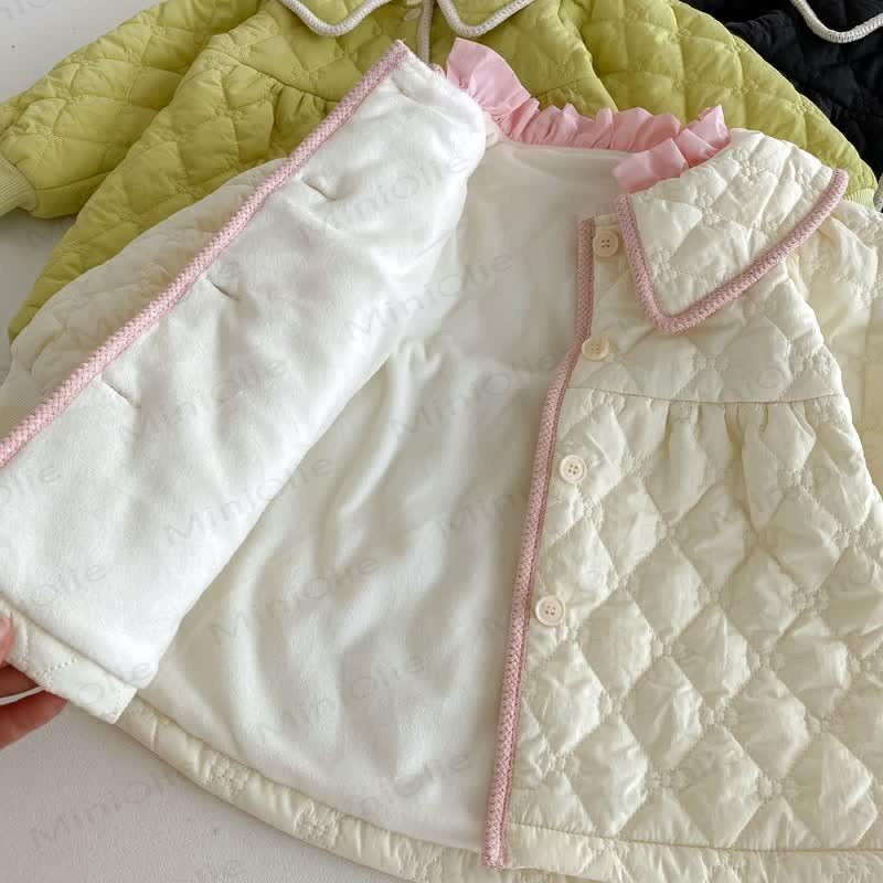  Baby Girl Solid Color Sweet Lapel Outerwear - image 6