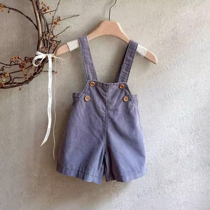 Toddler Baby Vintage Pliad Shirt/Corduroy Overall - Blue Overalls - 4-5T - image 5