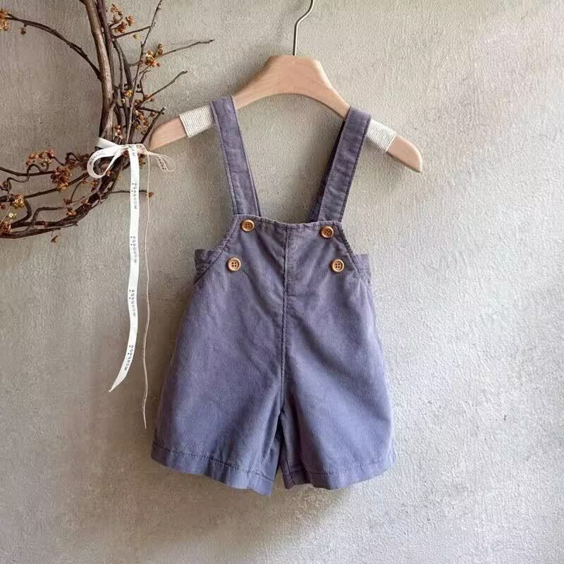 Toddler Baby Vintage Pliad Shirt/Corduroy Overall - Blue Overalls - 4-5T - image 5