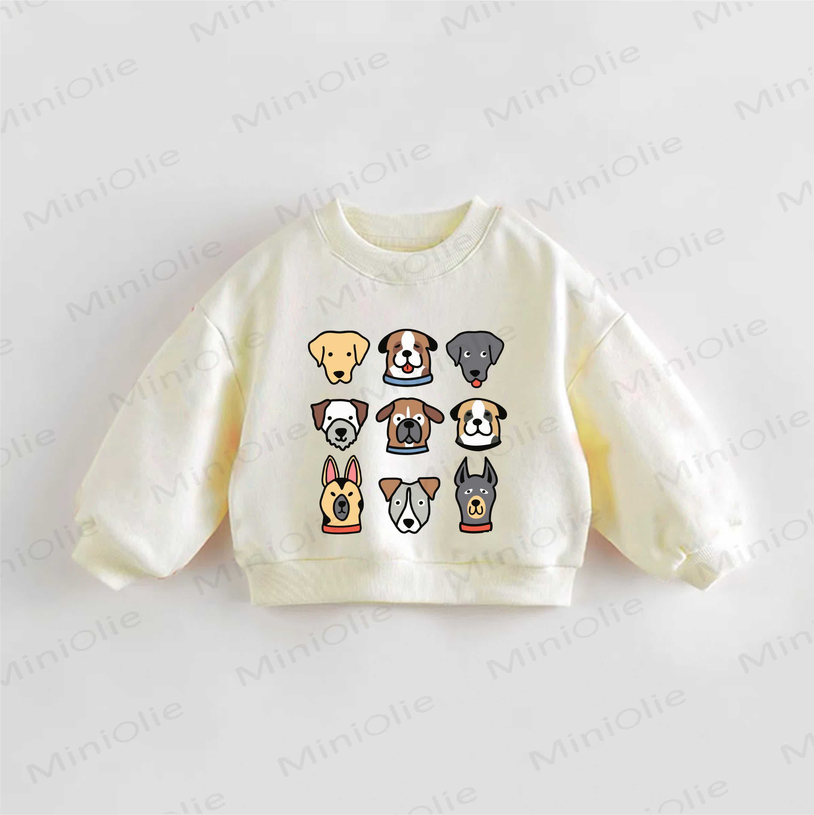 Baby Toddler Dogs Print Sweatshirt - Cream - 3-5T - image 1