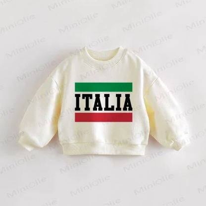 ITALIA Baby Toddle Italian Flag Sweatshirt - Cream - 3-5T - image 1