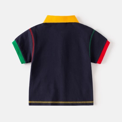 Kid Boy Embroidered Dinosaur Truck Polo Shirt - image 5