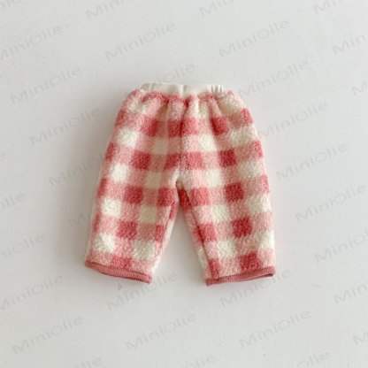 Baby Toddler Girl Fleece Red White Check Outerwear & Pants - Pants - 3-5T - image 7