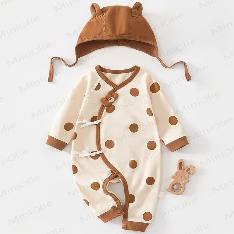 Baby  Apple/Bear Wrap Romper with Hat - Bear - 18-24M - image 3
