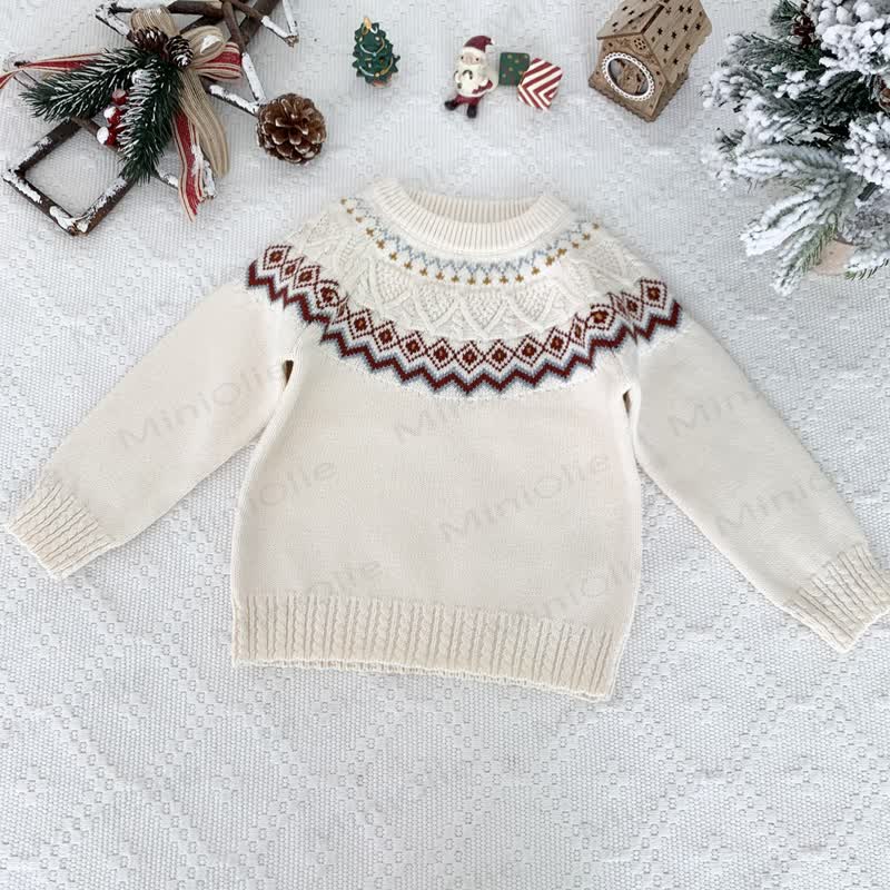 Kid Christmas Jacquard Sweater - Beige - 12Y - image 7