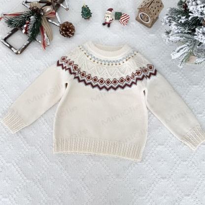 Kid Christmas Jacquard Sweater - Beige - 12Y - image 7