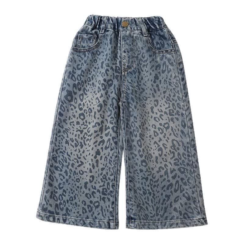 Toddler Leopard Print Denim Blue Pants - Blue - 7-9Y - image 10