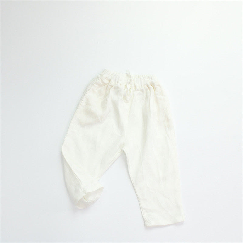 Toddler Solid Color Neutral Timeless Pants - White - 10Y - image 5