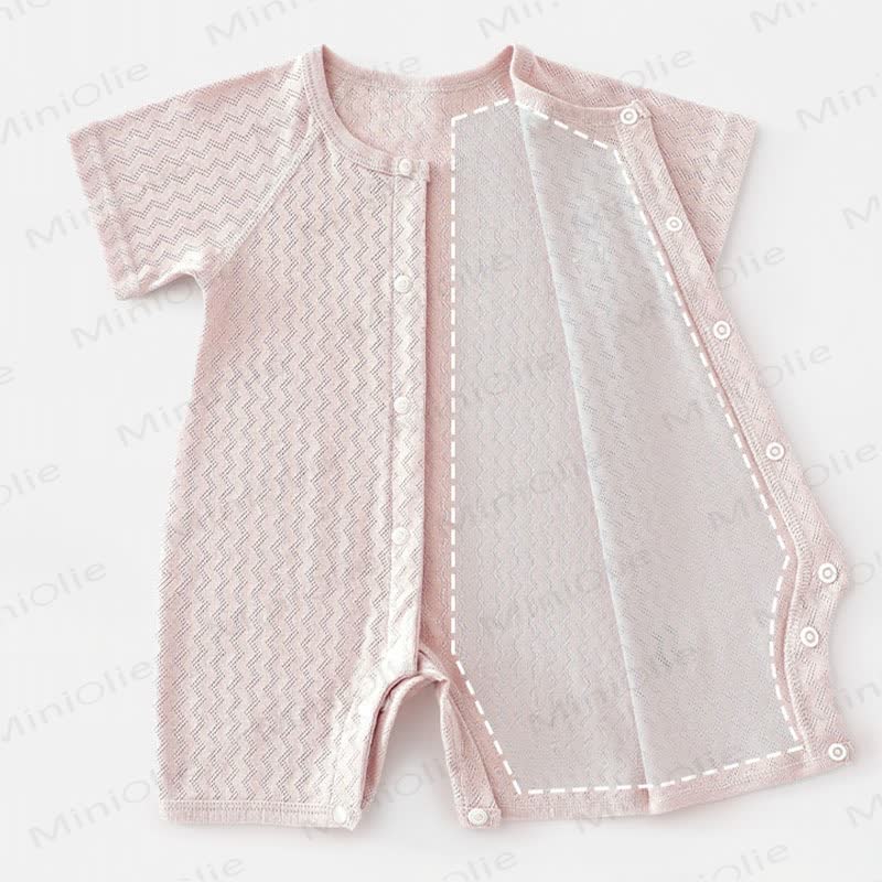 Baby Solid Color Front Snaps Romper - image 6