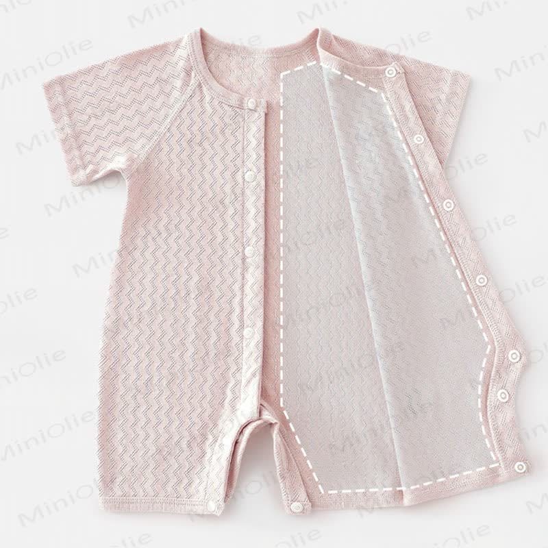 Baby Solid Color Front Snaps Romper - image 6