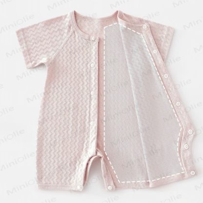 Baby Solid Color Front Snaps Romper - image 6