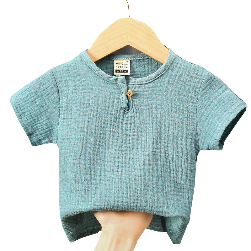 Body Toddler Solid Color Gauze T-Shirt - Blue - 5-7T - image 5