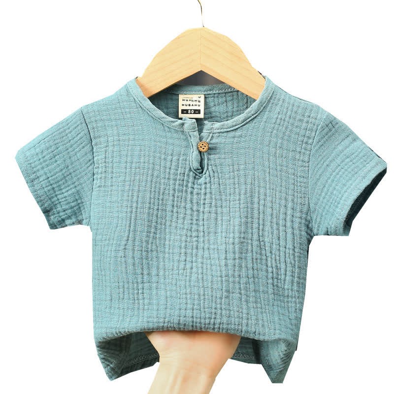Body Toddler Solid Color Gauze T-Shirt - Blue - 5-7T - image 5