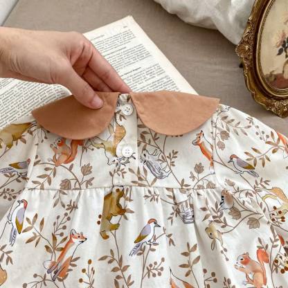 Baby Floral Animal Peter Pan Collar Romper - image 3