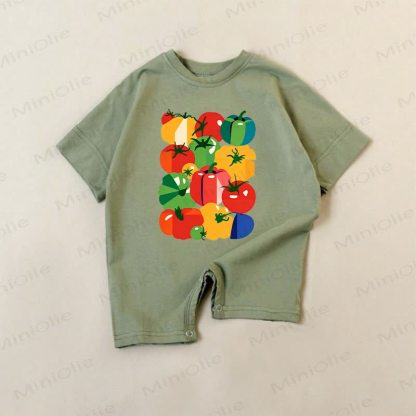 Baby Green Vegetables Pattern Romper - Green - 18-24M - image 1